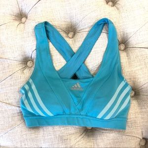 Turquoise Adidas sports bra